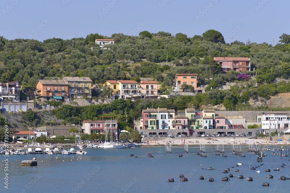 Coastline and beach of Portovenere (or Porto Venere), is a town and comune located on the Ligurian coast of Italy in the province of La Spezia