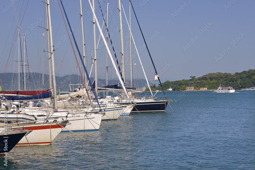 Fototapeta premium Port of Portovenere (or Porto Venere), is a town and comune located on the Ligurian coast of Italy in the province of La Spezia
