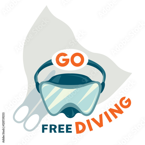 Monofin and dive mask. Go freediving.