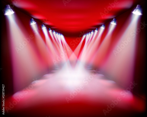 Runway during the show. Vector illustration.
