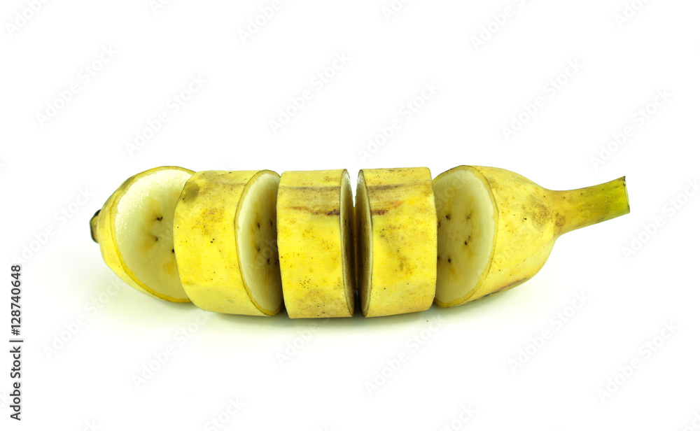 Ripe yellow banana isolated on white background Ripe yellow banana isolated on white background