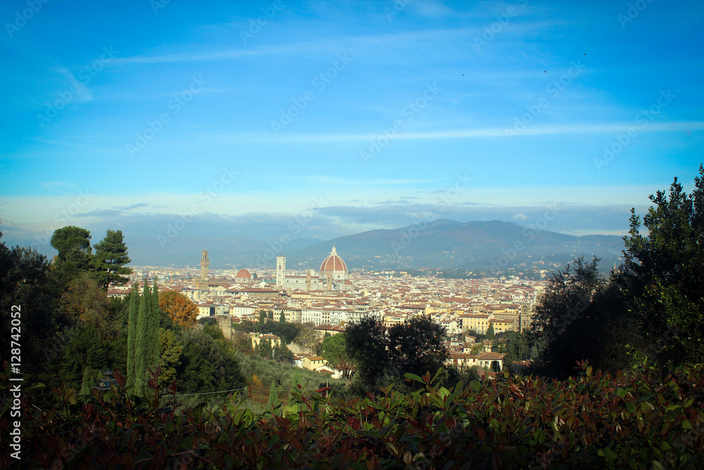 Arno river and Florence panorama, Italy