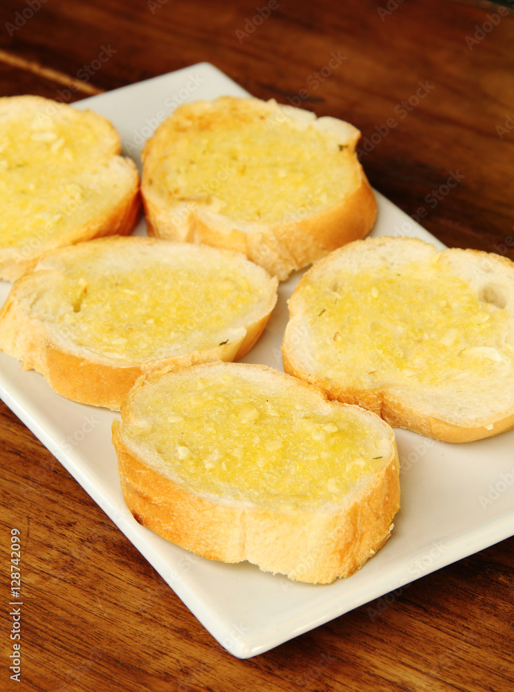 Home-made garlic and herb bread. Home-made garlic and herb bread.