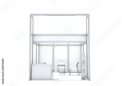 Trade show booth. 3d render isolated on white background