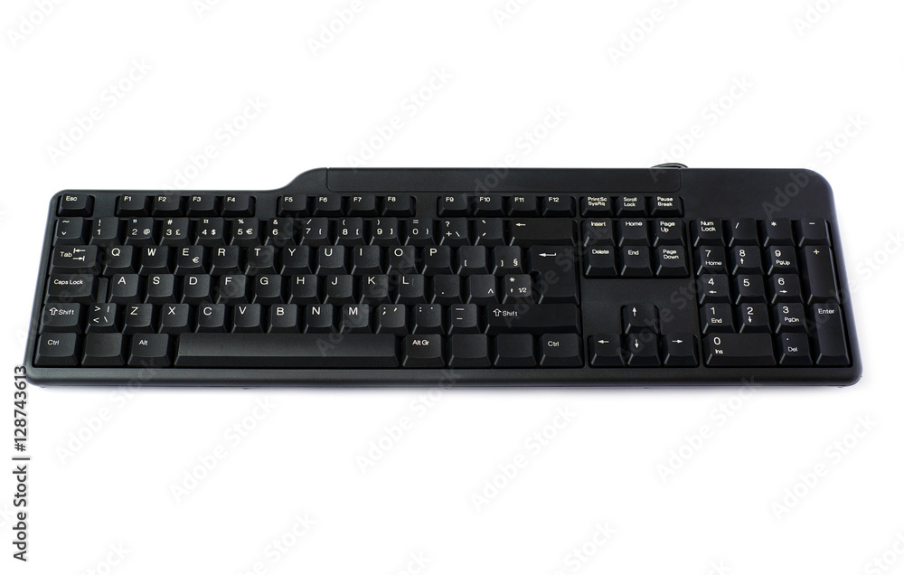 Black keyboard isolated over white background Black keyboard isolated over white background
