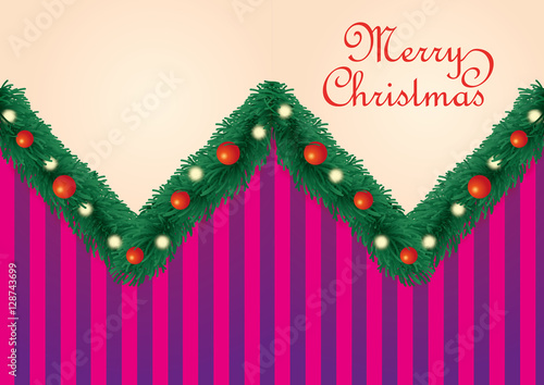 Weihnachtskarte Zickzack pink, violett