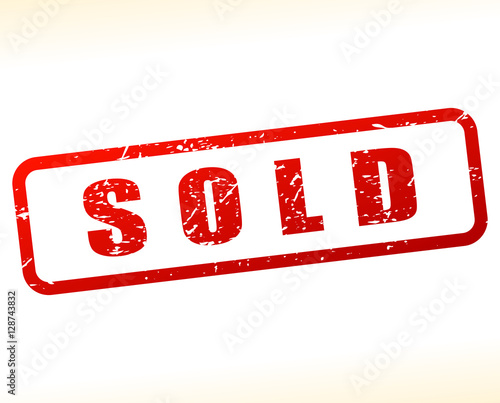 sold stamp on white background