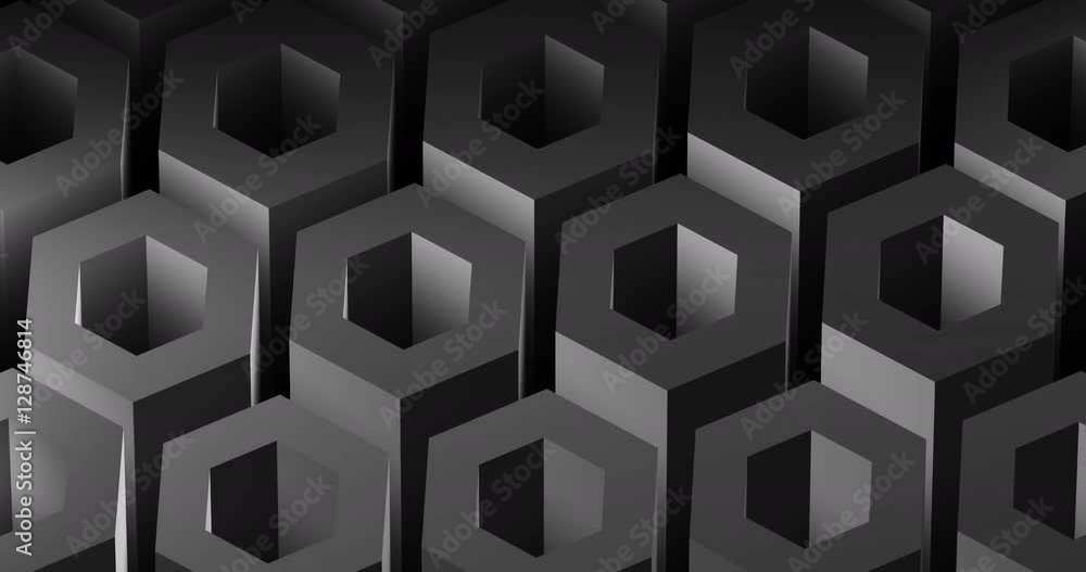 A slow moving 4K looping background design animation of 3D hexes. Stock ...