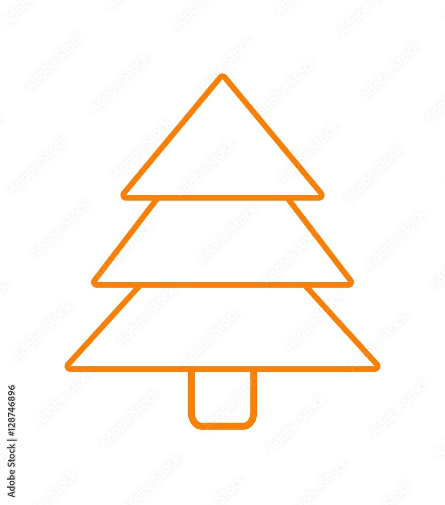 Tannenbaum Umriss orange Stock 일러스트레이션 Adobe Stock