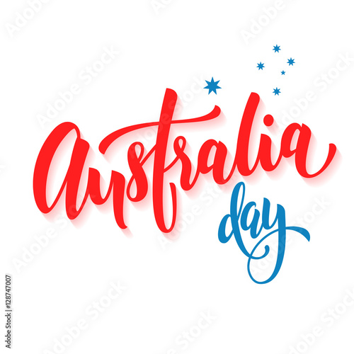 Happy Australia Day poster Australian flag vector greeting card