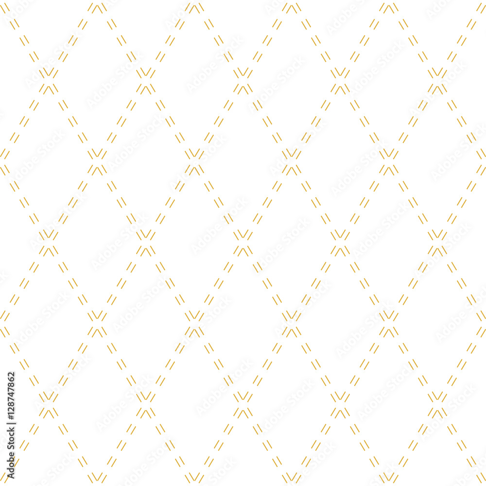 Fototapeta premium Geometric repeating pattern. Seamless abstract modern texture for wallpapers and backgrounds. Golden and white pattern