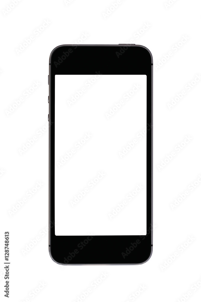 Top view of black mobile phone isolated on white background Top view of black mobile phone isolated on white background