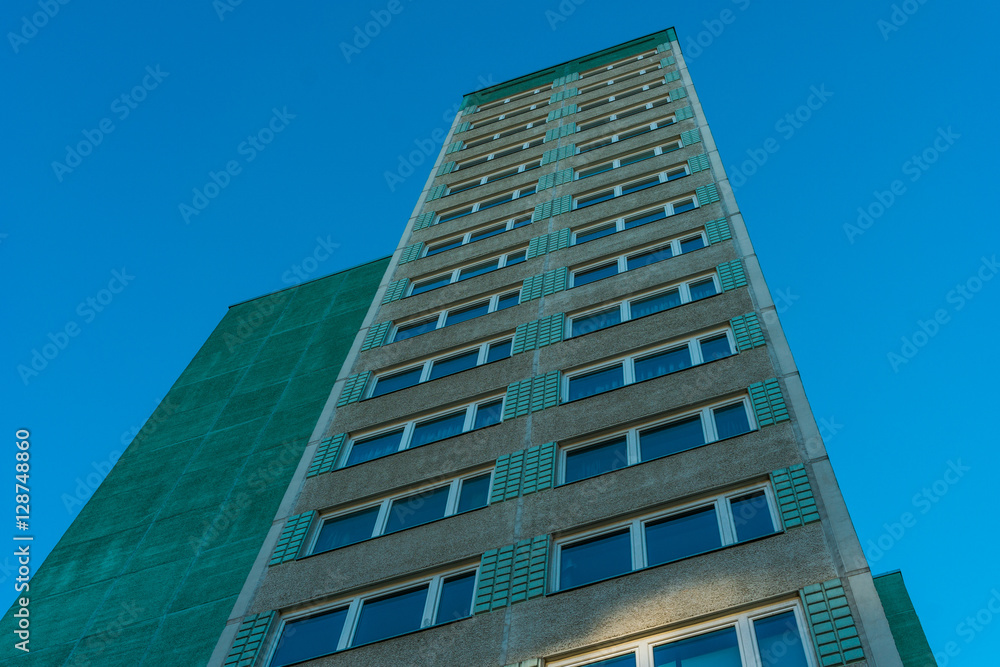 plattenbau skyscraper at berlin, germany
