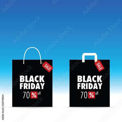 paper bag with black friday and tag color on it illustration