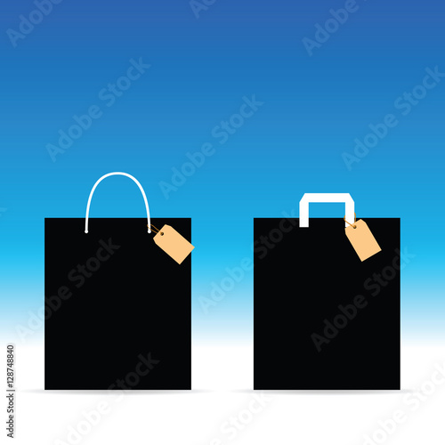 paper bag with tag on it illustration in colorful