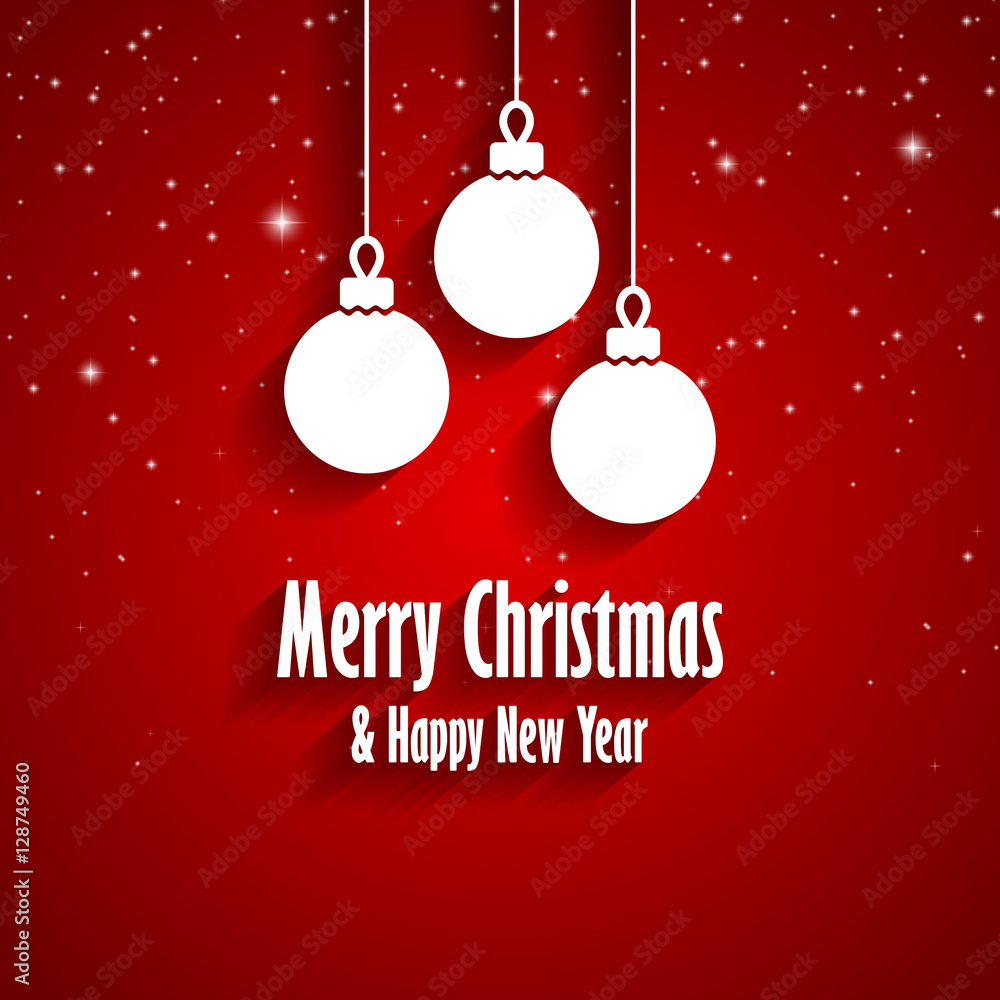 Merry Christmas and Happy New Year black greeting card