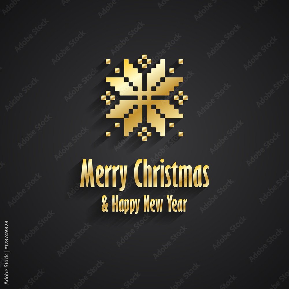 Obraz premium Merry Christmas and Happy New Year greeting card
