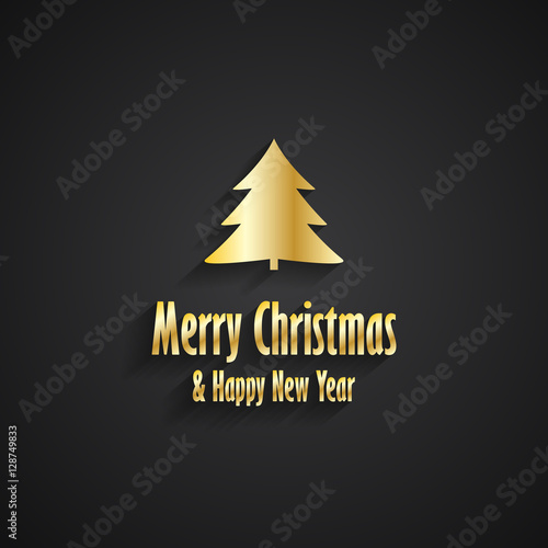 Merry Christmas and Happy New Year greeting card