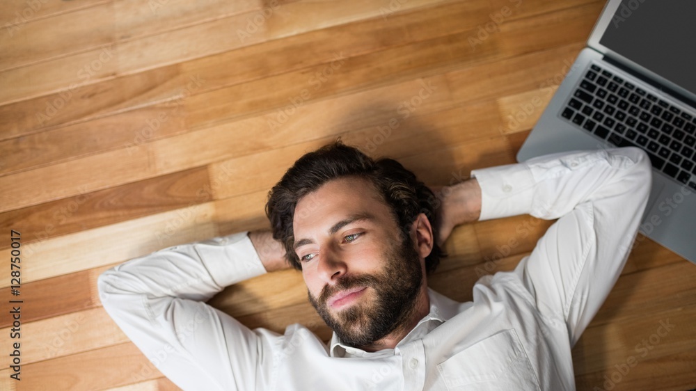 Man lying on the floor Man lying on the floor