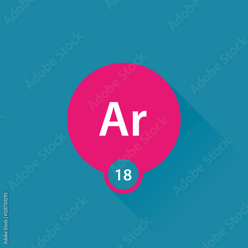 Noble gas Argon icon - flat design photo