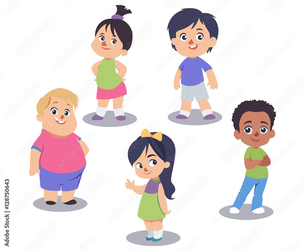 Vector set of cute children isolated on white background Vector set of cute children isolated on white background