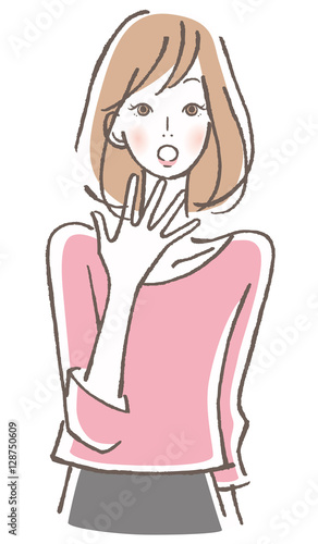 女性　驚く
