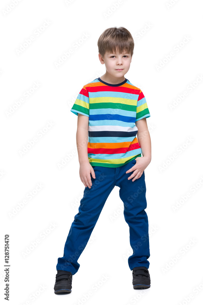 Handsome little boy on the white background Handsome little boy on the white background