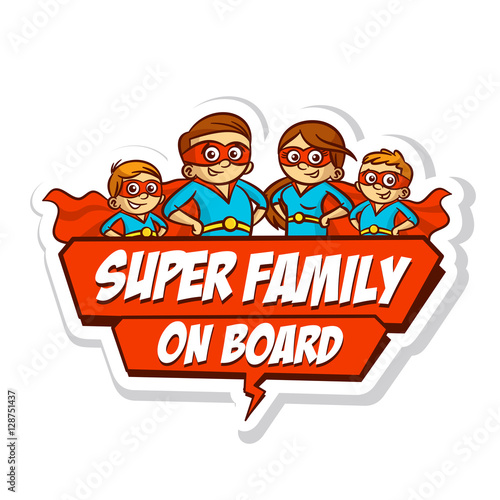 Super Family on Board Sticker Set