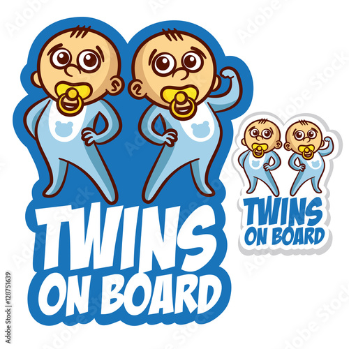 Twins baby on Board Sticker Set