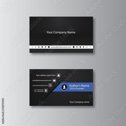 vector formal modern business card template black