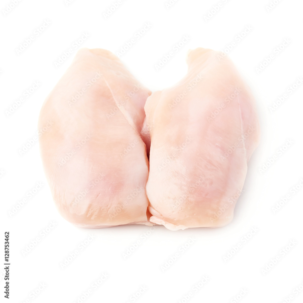 Raw chicken fillet isolated over white background Raw chicken fillet isolated over white background