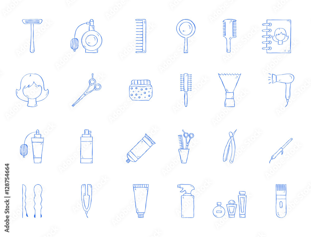 Barbershop tool icons Barbershop tool icons