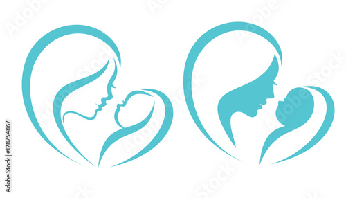 mother and baby vector symbol