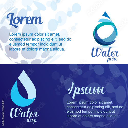 water drop banner template set