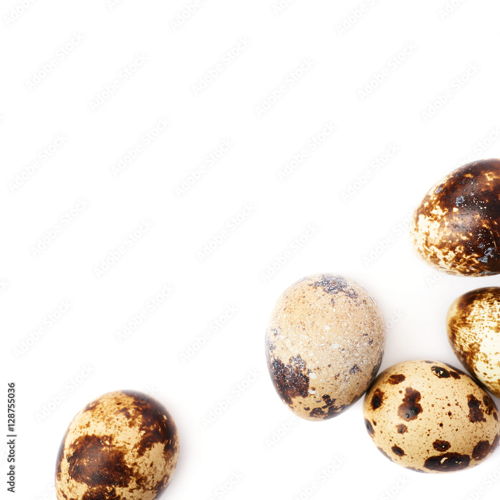 Quail eggs isolated over white background Quail eggs isolated over white background