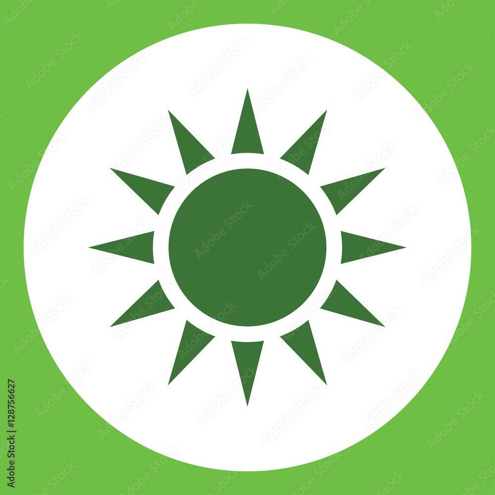 sun summer weather icon simple green in circle sun summer weather icon simple green in circle