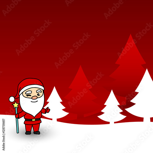 Christmas card with Santa Claus