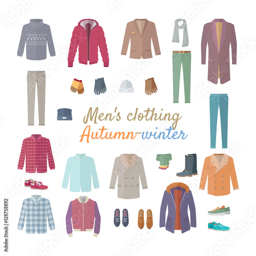 Men s Clothing. Autumn Winter Collection. Vector