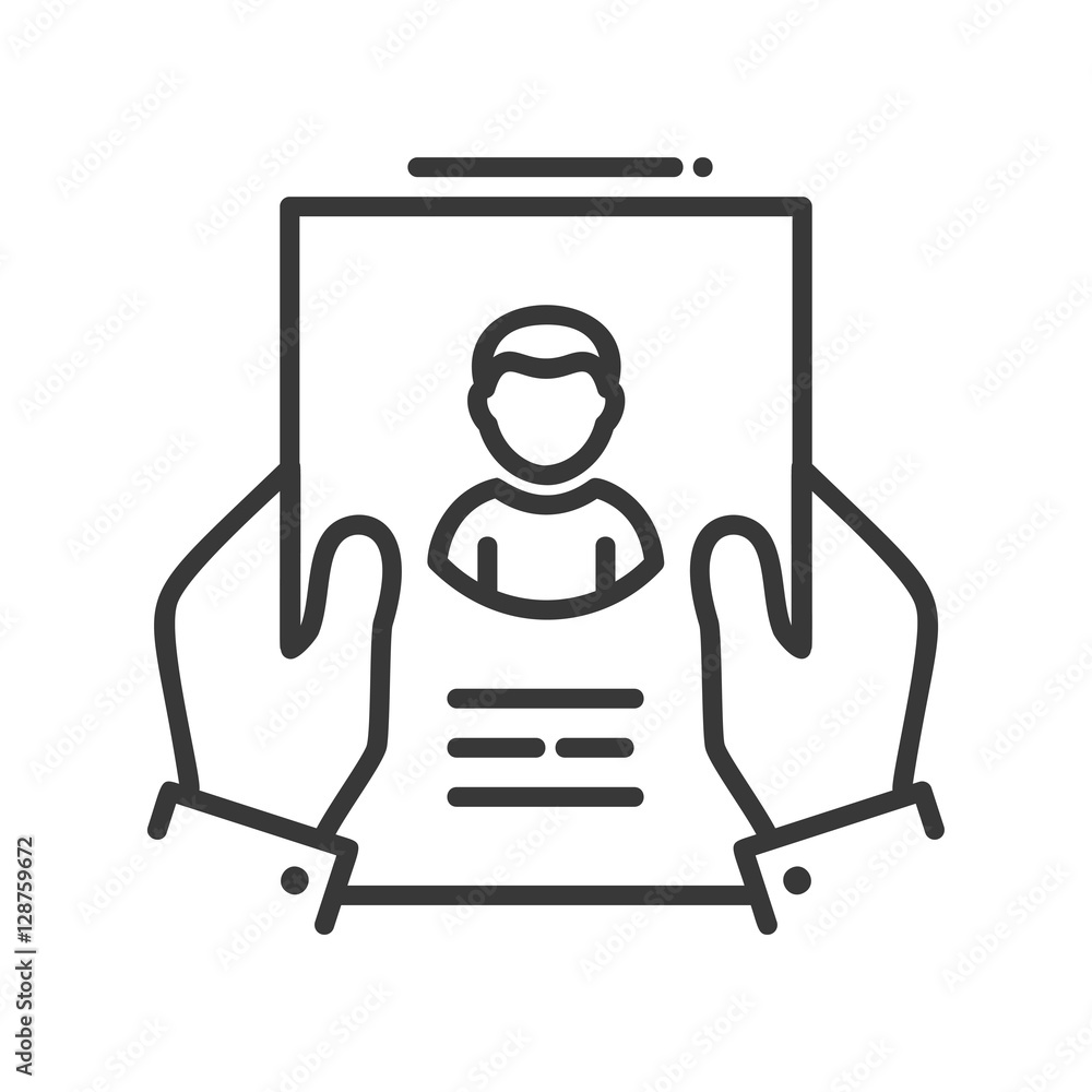 Resume - line design single isolated icon Resume - line design single isolated icon