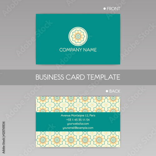 Business card template. Vector background. Decorative elements. Logo.