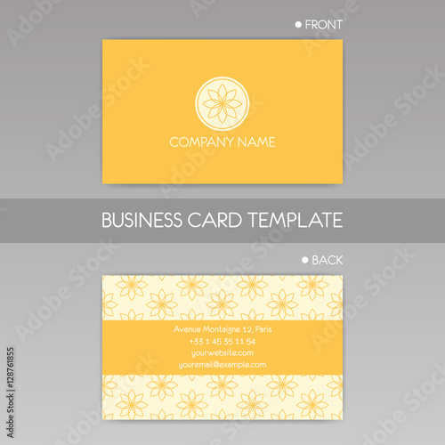 Business card template. Vector background. Decorative elements. Logo.