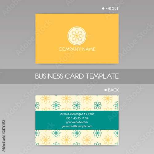 Business card template. Vector background. Decorative elements. Logo.