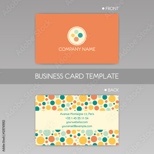 Business card template. Vector background. Decorative elements. Logo.
