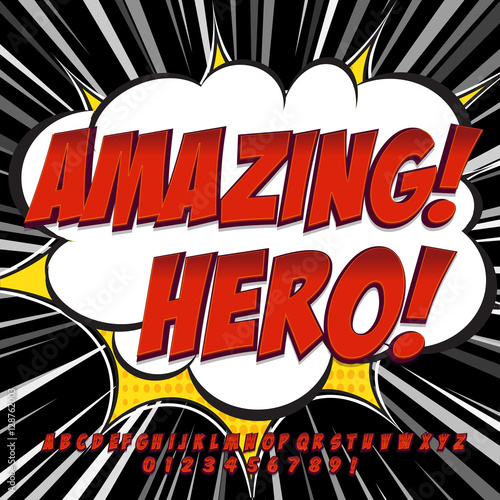 Wallpaper Mural Creative high detail comic font. Alphabet of comics, pop art. Torontodigital.ca