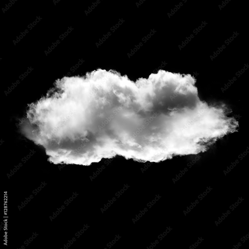 Two white clouds isolated over black background Two white clouds isolated over black background