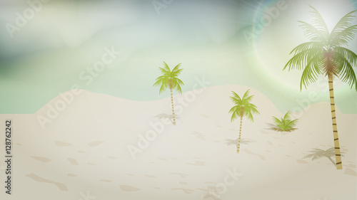 Simple Tropical Beach - Vector Illustration