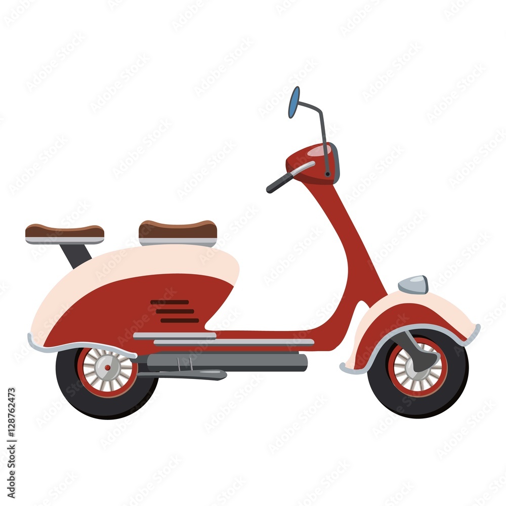 Scooter motorbike icon. Cartoon illustration of motorbike vector icon for web design