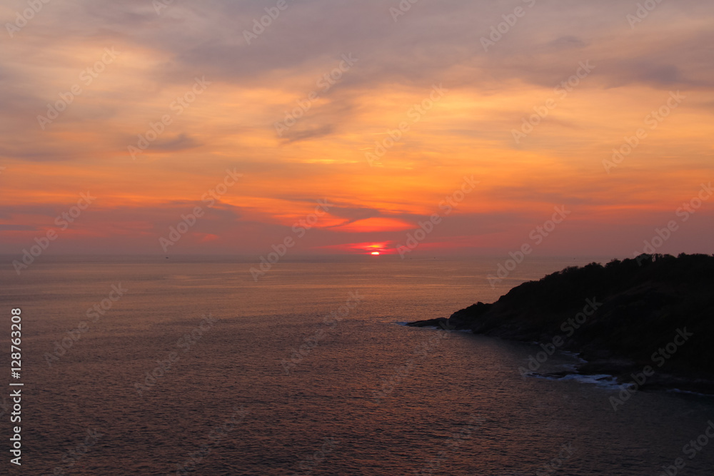 Fototapeta premium Sunset at Laem Phrom Thep in Phuket province,Thailand.
