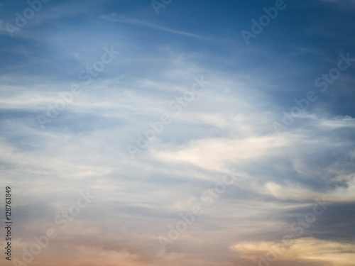 Blue sky and clouds in morning light , Used as background 