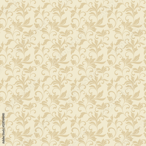 Tender seamless pattern with classic tracery on a light background